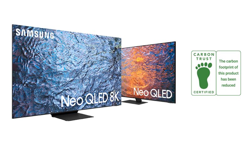 تلویزیون‌هایNeo QLED 2023 سامسونگ گواهی کاهش کربن را دریافت کرد